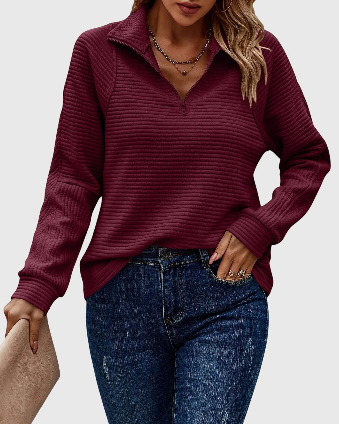 Clara | Elegant Sweater with Zipper